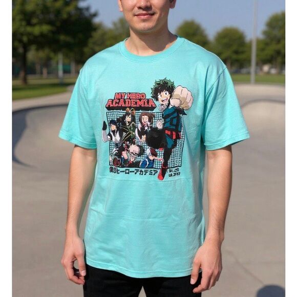 NWOT My Hero Academia Group Graphic T-Shirt Size Large #83 - Picture 1 of 4